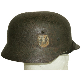Шлем М35 двухдекальный, SS-Totenkopfverbände, Демянск