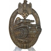 Stridsvagnsattackmärke i brons, Panzerkampfabzeichen. I brons. A.S.
