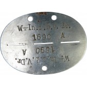 Wehrmacht dogtag W.- In. z.b.V. Dr.
