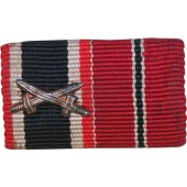 Listón de veterano del frente oriental condecorado con la KVK2 y la medalla de la campaña oriental