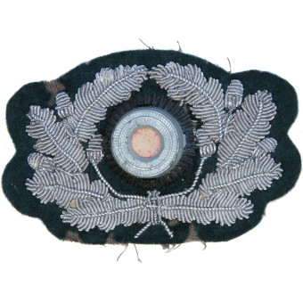 Wehrmachtsheer, handgestickter Zwiebelkranz für die Schirmmütze. Espenlaub militaria