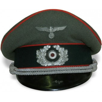 Sombrero de visera Erel Kleiderkasse para la Wehrmacht oficial de artillería. Espenlaub militaria