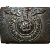 Fibbia in acciaio Waffen SS marcata SS 155/40 RZM di Maker: Assmann & Söhne