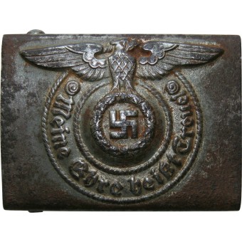 Waffen SS steel buckle marked SS 155/40 RZM by Maker: Assmann & Söhne. Espenlaub militaria