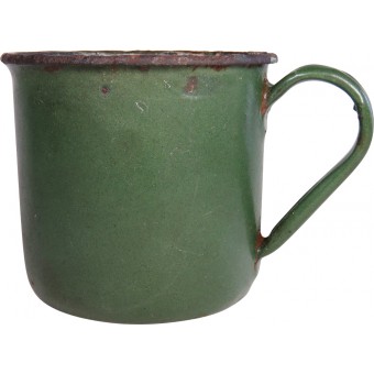 Green enamel Wartime RKKA enameled cup. Espenlaub militaria