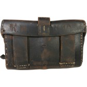 Imperial Russian or early RKKA brown leather M 1891 rifle ammo pouch