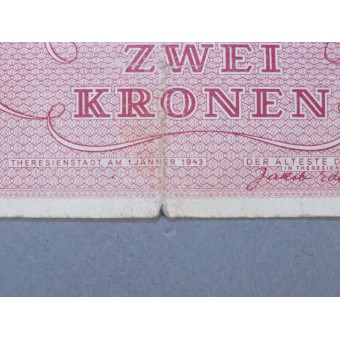 Ghetto money.  Scrip, valued at 2 kronen. Espenlaub militaria