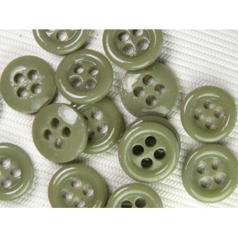 3er Reich de color caqui botones de cerámica de 11 mm para las camisas. Espenlaub militaria