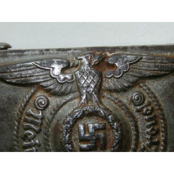Waffen SS steel buckle marked SS 155/40 RZM by Maker: Assmann & Söhne. Espenlaub militaria