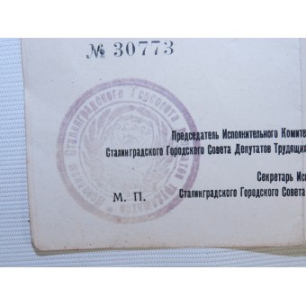Die Medaille Für die Verteidigung von Stalingrad mit Urkunde. Espenlaub militaria