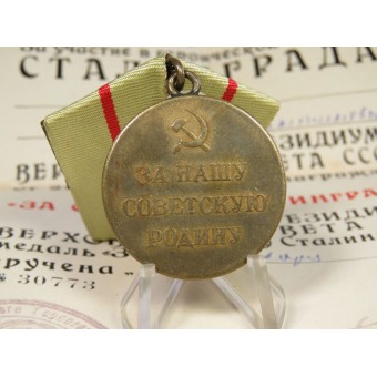 The medal For the defense of Stalingrad with certificate. Espenlaub militaria