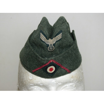 Cappello laterale M 38 per i ranghi degli arruolati, con bordino in carminio. Espenlaub militaria