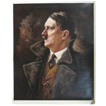 Reproduction du portrait dAdolf Hitler, époque du Troisième Reich. Espenlaub militaria