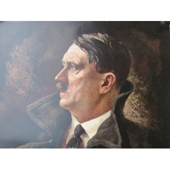 Reproduction du portrait dAdolf Hitler, époque du Troisième Reich. Espenlaub militaria