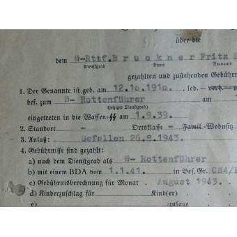 Архивное дело SS-Rottenführer Fritz Bruckner, SS- und Polizeiführer Galizien. Espenlaub militaria