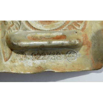 Ранняя алюминиевая пряжка SS Richard Sieper RZM 822 38. Espenlaub militaria