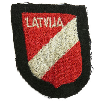 Нарукавный щит Latvija тип Dachau поздний вариант. Espenlaub militaria