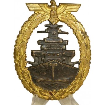Flottenkriegsabzeichen der Kriegsmarine - haute mer Badge Flotte par Schwerin, Berlin.. Espenlaub militaria