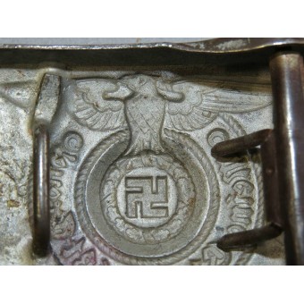 Waffen SS hebilla del cinturón de acero sin marcar Assmann WW2. Espenlaub militaria