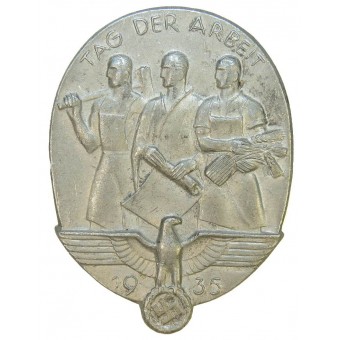 1935 Día Nacional de Trabajo Placa-Día de insignia de labor. Espenlaub militaria