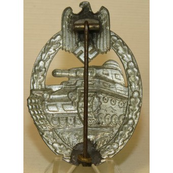 3er Reich PKA - Panzerkampfabzeichen - Tanque de asalto insignia en plata - zinc, hueca. Espenlaub militaria