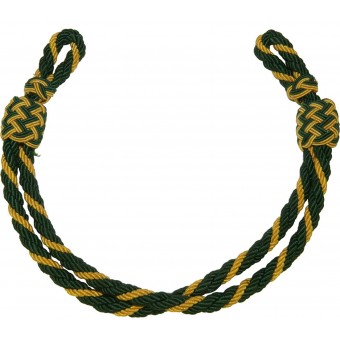 Cable amarillo / verde de la barbilla, de gorra con visera del oficial tercero Reich durante la guerra Justizbeamte / Justicia. Espenlaub militaria