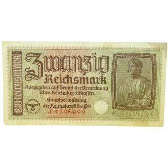 Occupés allemands territoires de lEst 20 Reichsmark. Espenlaub militaria
