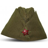 M35 Cappello laterale sovietico russo per sottufficiali con cuciture a zig-zag intorno alla stella,