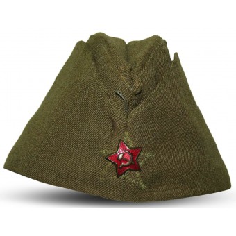 Sombrero de lado M35 Rusia Soviética por NCO está con la costura en zigzag alrededor de la estrella,. Espenlaub militaria
