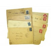 Лот из 8-ми конвертов 1941-45 г. , советская и немецкая оккупации