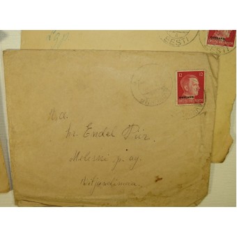 Satz von 8 Briefumschlägen 1941-45 Jahr, ausgestellt in Estland während der sowjetischen und deutschen Besetzung. Espenlaub militaria