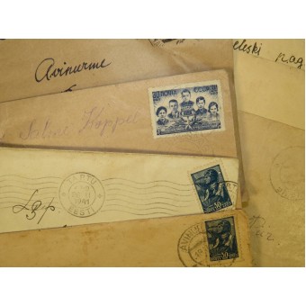 Set van 8 enveloppen 1941-45 jaar, uitgegeven in Estland tijdens Sovjet en Duitse bezetting. Espenlaub militaria