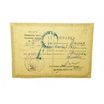 Certificat soviétique au prisonnier de guerre allemand soldat,. Espenlaub militaria