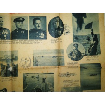 Periódico soviético - cartel  Photoposter Febrero 1945. Espenlaub militaria