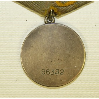 UdSSR, Medaille für Kampfdienst. Typ 1 var 3, Nummer 86332, Jahr 1942. Espenlaub militaria
