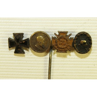 WW1 veterans miniature of Iron cross 1914, Württemberg Wilhelm service medal, Hindenburg cross 1914-18. Espenlaub militaria