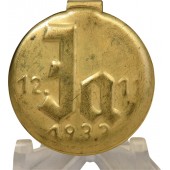 3. valtakunta Saksan Ja! Pin 12.11.1933 - Adolf Hitler vaalipinssi