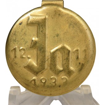 3. Reich Deutsches Ja! Pin 12.11.1933 - Adolf-Hitler-Wahl-Pin. Espenlaub militaria