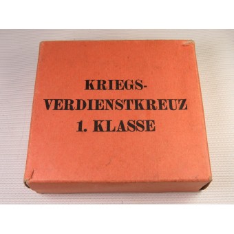 Kriegsverdienstkreuz 1939 1. Klasse - Deschler con caja de adjudicación.. Espenlaub militaria