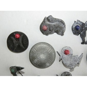 Set of German 3rd Reich WHW badges,Germanic weapons and Archaeology artifacts. Espenlaub militaria