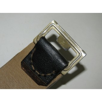 Alemán Preßstoff cuero artificial hecha de cinturón, negro, fin de la guerra. Espenlaub militaria