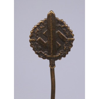 Insigne bronze SA Sport, miniature, marqué inverse: SA SP H.ST. Espenlaub militaria