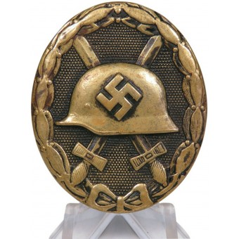 Wound badge 1939, 3rd class - black. Die struck brass. Espenlaub militaria