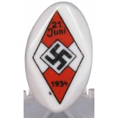 21 June 1934 German Hitler Youth Sport day Participation Pin