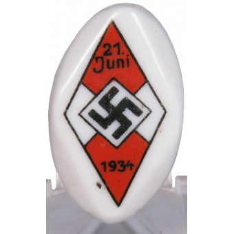 21 June 1934 German Hitler Youth Sport day Participation Pin. Espenlaub militaria