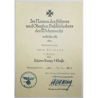 Oberfeldwebel Julius Baumann set documenten en onderscheidingen - Geschwader Horst Wessel. Espenlaub militaria