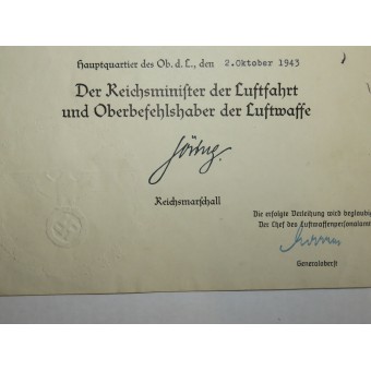 Oberfeldwebel Julius Baumann, Urkunden und Auszeichnungen - Geschwader Horst Wessel. Espenlaub militaria