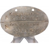 Личный Медальон Kriegsmarine 2558/42 K . Алюминий