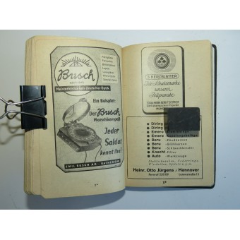 Calendario de bolsillo de los soldados de las Waffen-SS de 1943. Espenlaub militaria