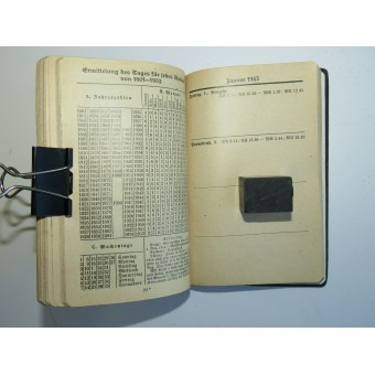 1943 Calendrier de poche des soldats de la Waffen-SS. Espenlaub militaria